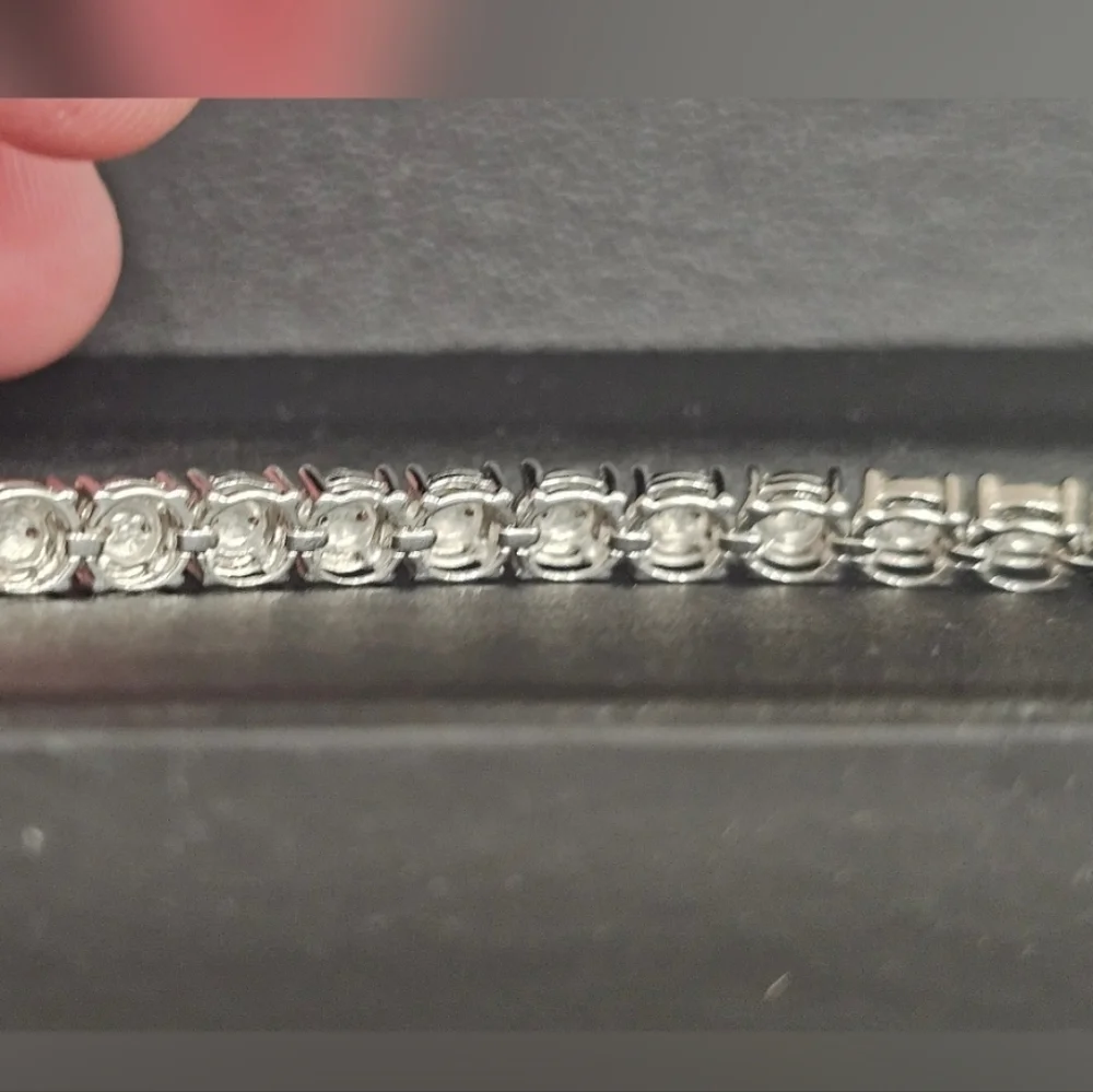 DIA 1/4 Cart Diamond Sterling Silver Rhodium Plated 7
